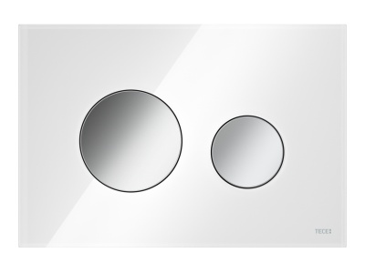 Кнопка для инсталляции TECEloop 9240660, стекло белое, клавиши хром глянец