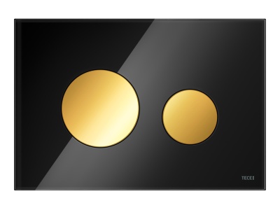 Кнопка для инсталляции TECEloop 9240658, стекло черное, клавиши позолоченные