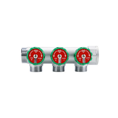 Коллектор регулирующий Varmega VMMM01-C06043, 1", на 3 выхода 1/2", хромированный