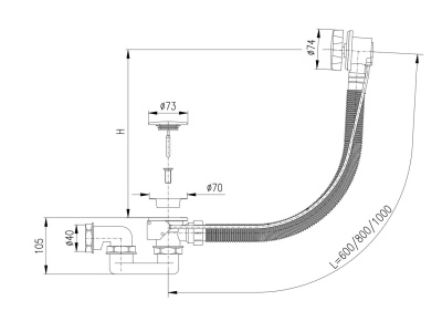 Cлив-перелив для ванны RavSlezak MD0471N