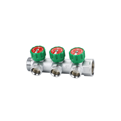 Коллектор регулирующий Varmega VMMM01-C06043, 1", на 3 выхода 1/2", хромированный