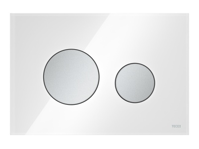 Кнопка для инсталляции TECEloop 9240659, стекло белое, клавиши хром матовый