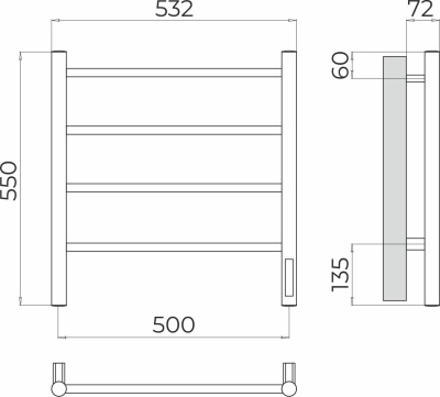 Полотенцесушитель электрический Terminus Аврора П4 500х550