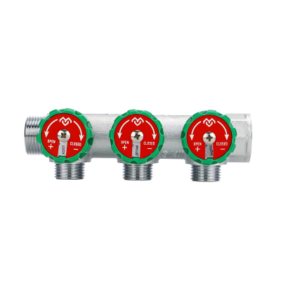 Коллектор регулирующий Varmega VMMM01-C05043, 3/4", на 3 выхода 1/2", хромированный