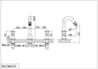 Смеситель для умывальника D&K Hessen.Grimm DA1384101