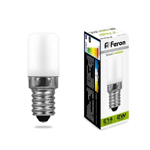 Светодиодная лампа Feron LB-10 2вт 4000К Е14 Белый для холодильников 25897
