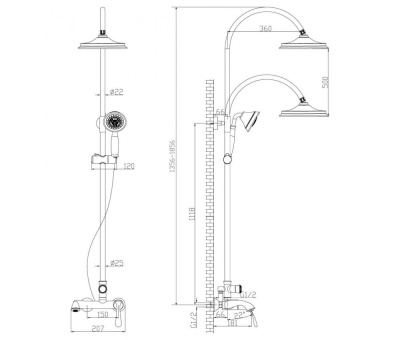 Душевая система со смесителем для ванны Lemark Intense LM5662C 