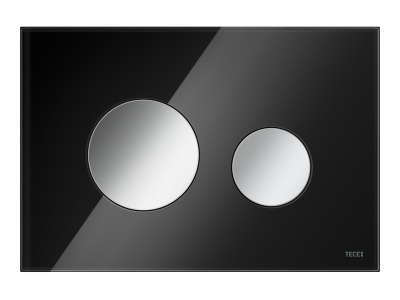 Кнопка для инсталляции TECEloop 9240656, стекло черное, клавиши хром глянцевый