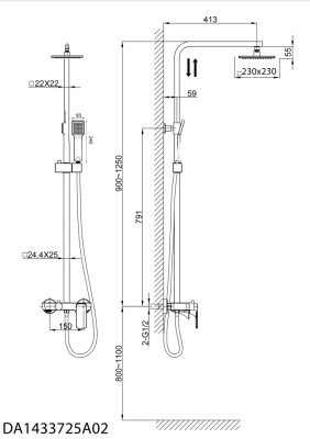 Душевая система D&K Berlin.Technische DA1433725A02